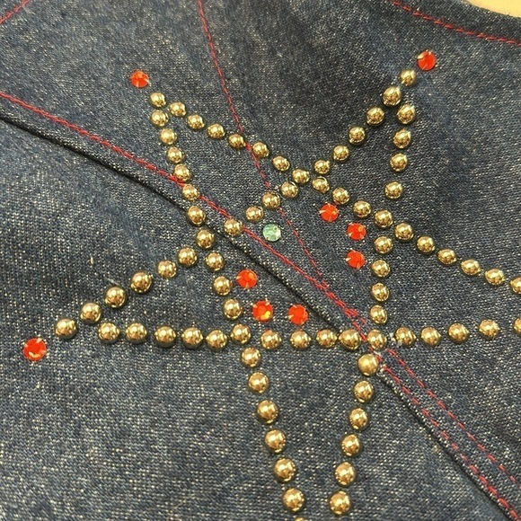 Little Bits Vintage Denim Western Overalls - Picture 4 of 9